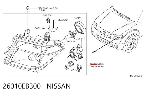 Правая фара Nissan Navara NP300 III