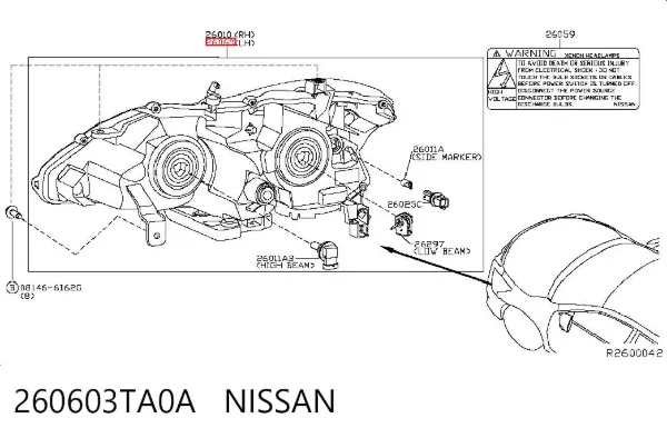 Левая фара NAT335452AL Rhino