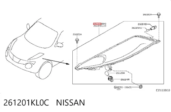 Габарит (указатель поворота) правый 261201KL0C Nissan/Infiniti
