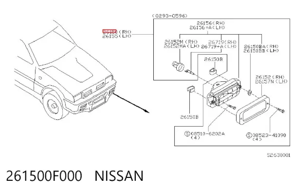 Фара противотуманная правая 261500F000 Nissan/Infiniti