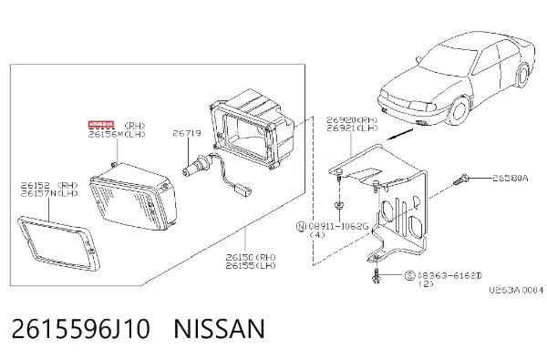 Фара противотуманная левая 2615596J10 Nissan/Infiniti