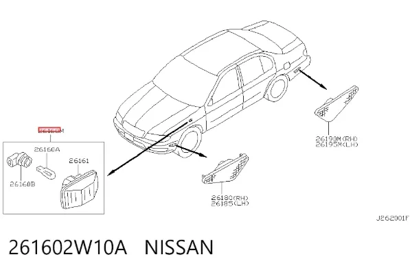 Повторитель поворота 261602W10A Nissan/Infiniti
