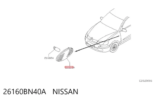 Повторитель поворота 26160BN40A Nissan/Infiniti