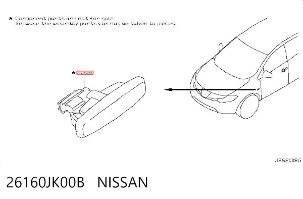 Повторитель поворота 26160JK00B Nissan/Infiniti