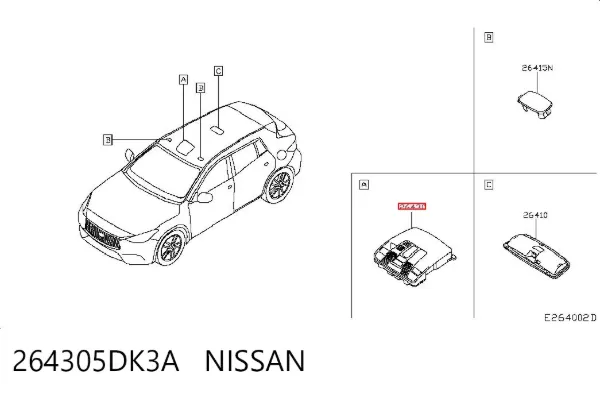 Плафон салона 264305DK3A Nissan/Infiniti