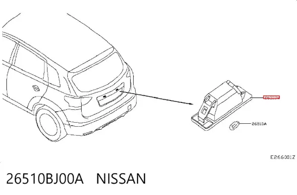 Фонарь подсветки номерного знака 26510BJ00A Nissan/Infiniti