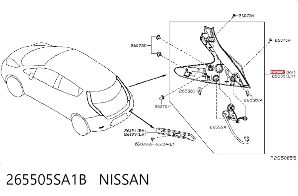 Задний фонарь 265505SA1B Nissan/Infiniti