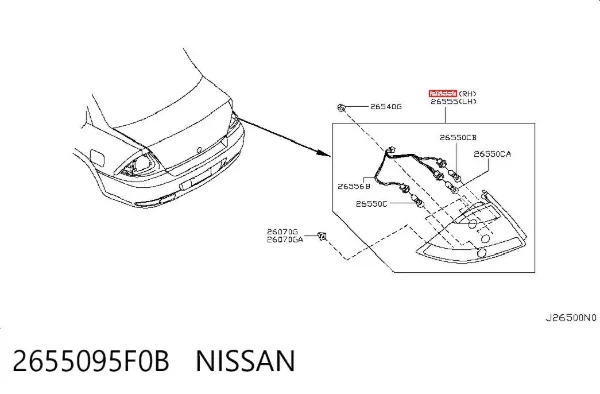 Задний фонарь 2655095F0B Nissan/Infiniti