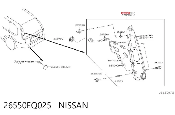 Задний фонарь 26550EQ025 Nissan/Infiniti