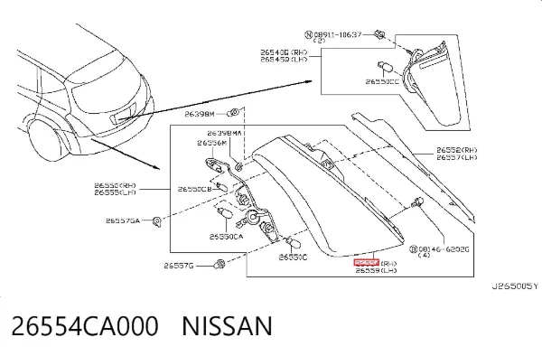Задний фонарь 26554CA000 Nissan/Infiniti