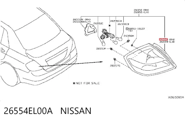 Задний фонарь 26554EL00A Nissan/Infiniti