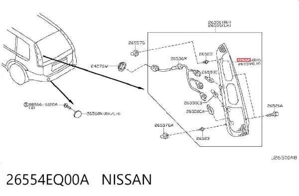 Задний фонарь 26554EQ00A Nissan/Infiniti
