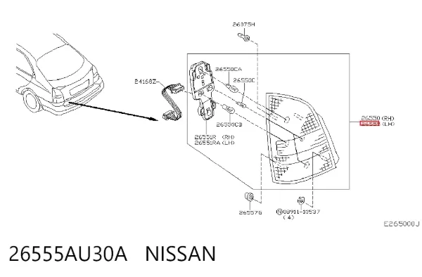 Фонарь задний левый 26555AU30A Nissan/Infiniti