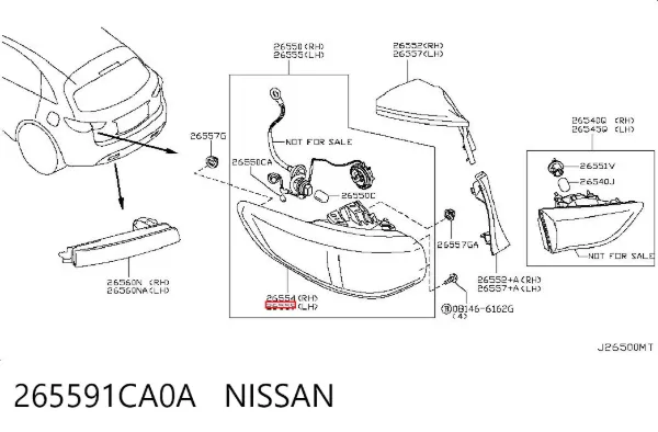 Фонарь задний левый 265591CA0A Nissan/Infiniti