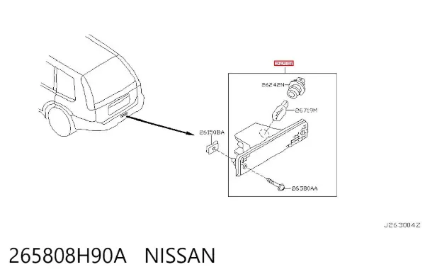 Фонарь противотуманный задний 265808H90A Nissan/Infiniti