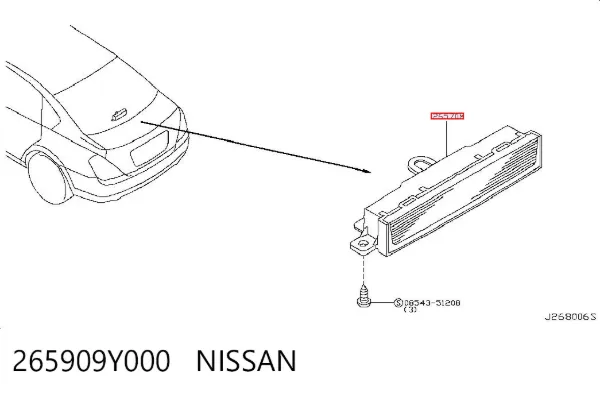 Задний стоп 265909Y000 Nissan/Infiniti