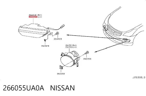 Фара дневного света левая 266055UA0A Nissan/Infiniti