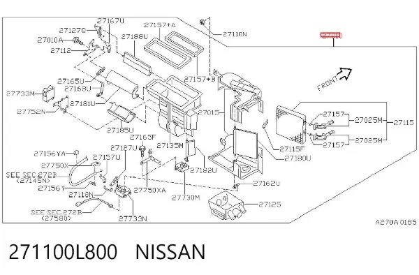 Корпус печки в сборе 271100L800 Nissan/Infiniti