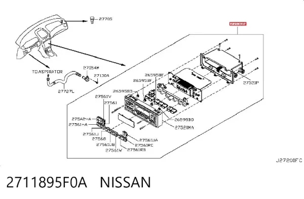 Блок управления кондиционером 2711895F0A Nissan/Infiniti