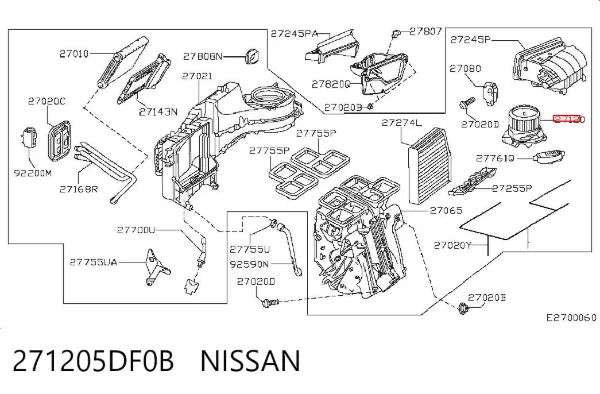 Вентилятор печки 271205DF0B Nissan/Infiniti