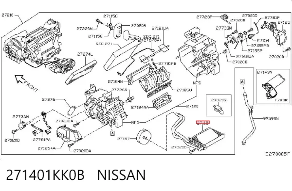 Радиатор печки 271401KK0B Nissan/Infiniti