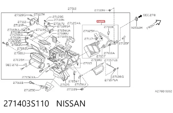 Радиатор печки 271403S110 Nissan/Infiniti