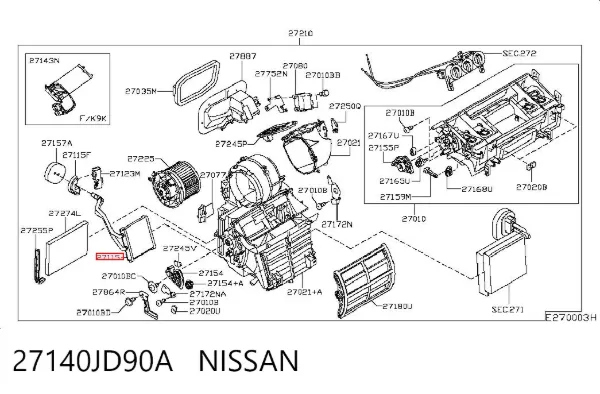 Радиатор печки 27140JD90A Nissan/Infiniti