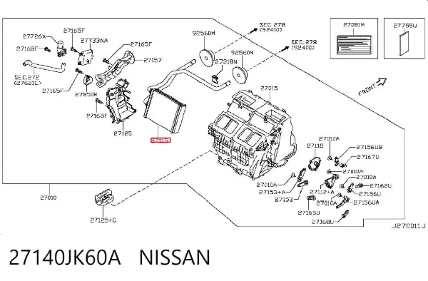 Радиатор печки 27140JK60A Nissan/Infiniti