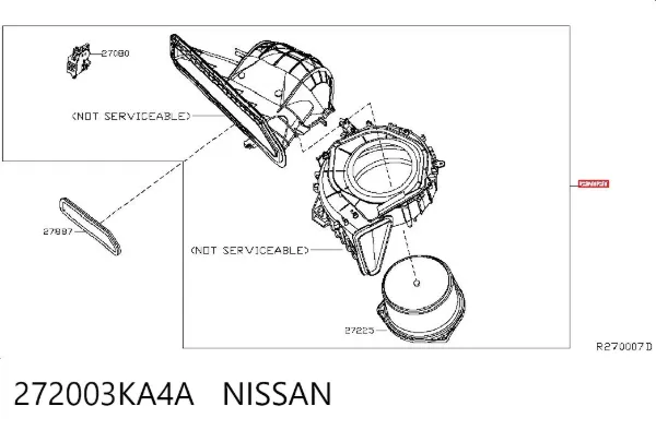 Вентилятор печки 272003KA4A Nissan/Infiniti