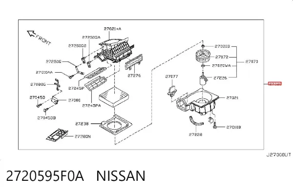 Вентилятор печки 2720595F0A Nissan/Infiniti