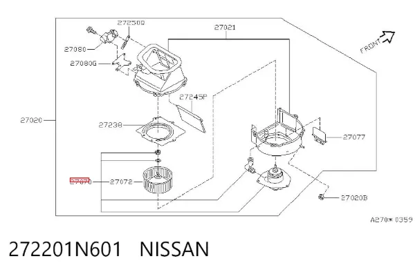 Вентилятор печки 272201N601 Nissan/Infiniti