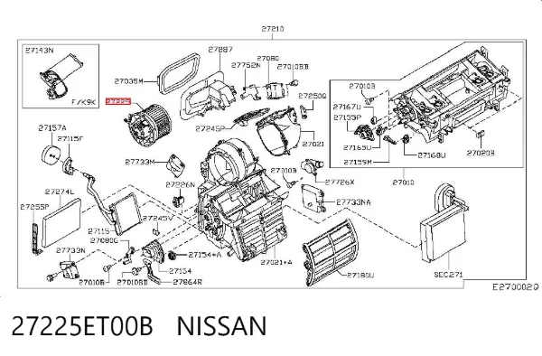 Вентилятор печки 27225ET00B Nissan/Infiniti