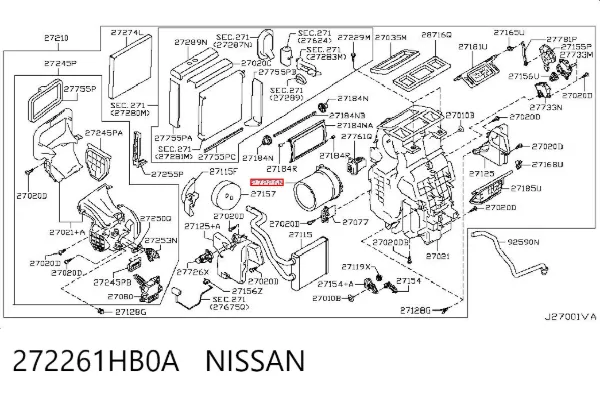 Вентилятор печки 272261HB0A Nissan/Infiniti
