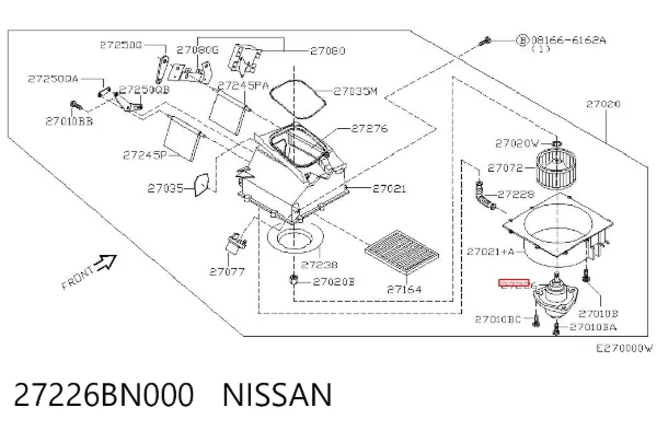 Вентилятор печки 27226BN000 Nissan/Infiniti