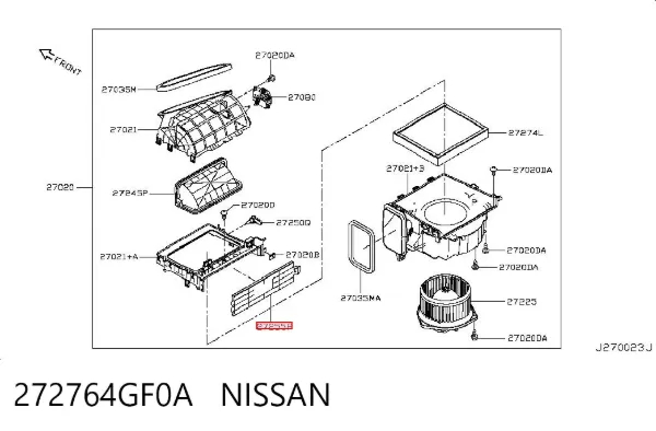 272764GF0A Nissan/Infiniti