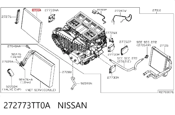 Фильтр салона 272773TT0A Nissan/Infiniti