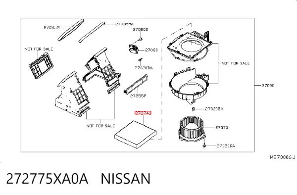 Фильтр салона 272775XA0A Nissan/Infiniti