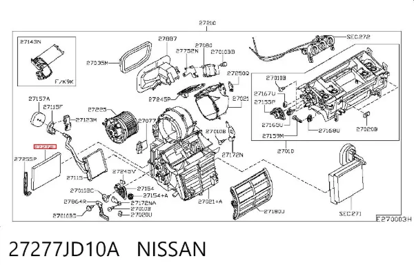 Фильтр салона 27277JD10A Nissan/Infiniti