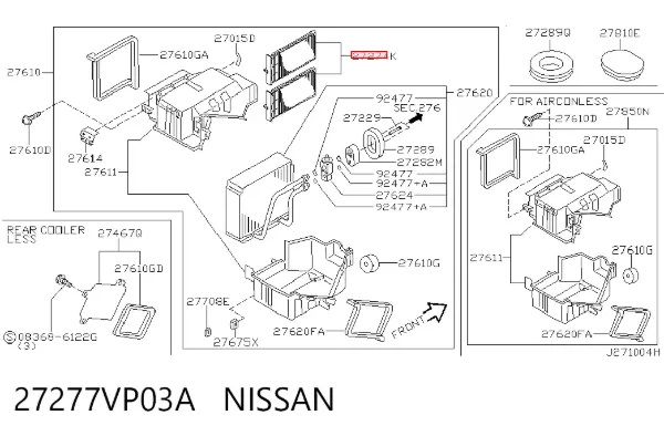 Фильтр салона 27277VP03A Nissan/Infiniti