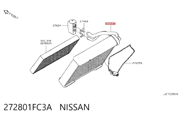 Испаритель кондиционера 272801FC3A Nissan/Infiniti