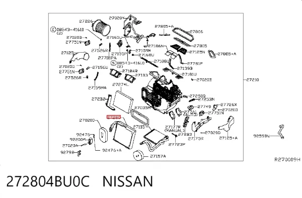 Испаритель кондиционера 272804BU0C Nissan/Infiniti