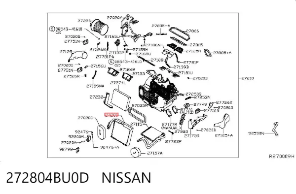 Испаритель кондиционера 272804BU0D Nissan/Infiniti