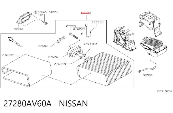 Испаритель кондиционера 27280AV60A Nissan/Infiniti