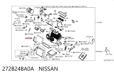 Рамка фильтра салона NISSAN 272B24BA0A