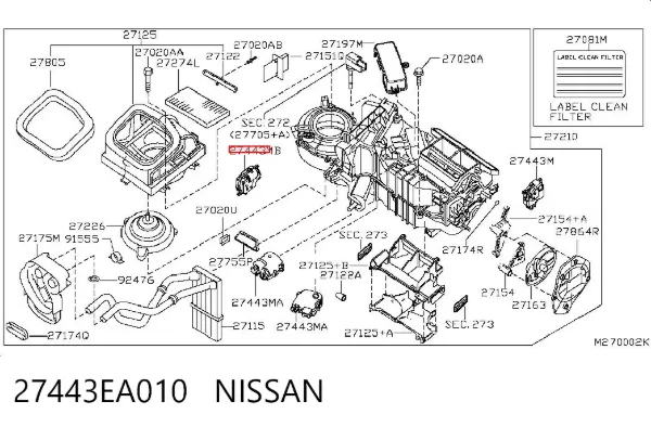  27443EA010 Nissan/Infiniti