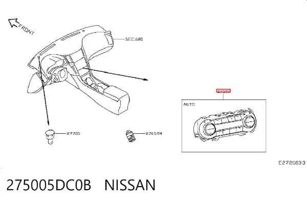 Блок управления кондиционером 275005DC0B Nissan/Infiniti