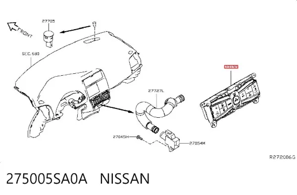 Блок управления кондиционером 275005SA0A Nissan/Infiniti
