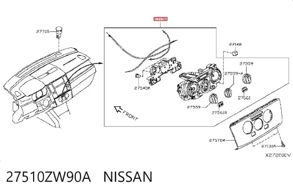 Блок управления кондиционером 27510ZW90A Nissan/Infiniti