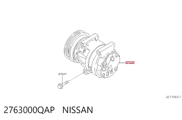 Компрессор кондиционера 2763000QAP Nissan/Infiniti