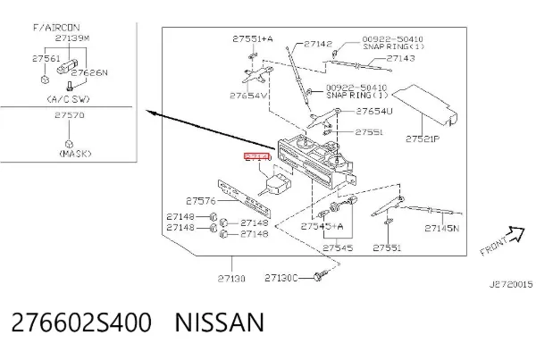  276602S400 Nissan/Infiniti